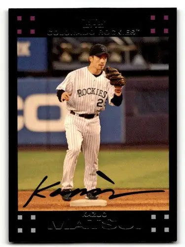 Kazuo Matsui Colorado baseball card with original gloss from 2007 Topps series