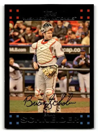 2007 Topps #214 Brian Schneider Washington Nationals Baseball Cards ID:53874 - Baseball Card Single