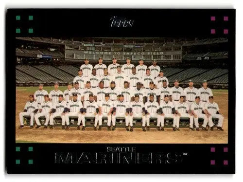 Seattle Mariners baseball card from 2007 Topps with original gloss showing team details