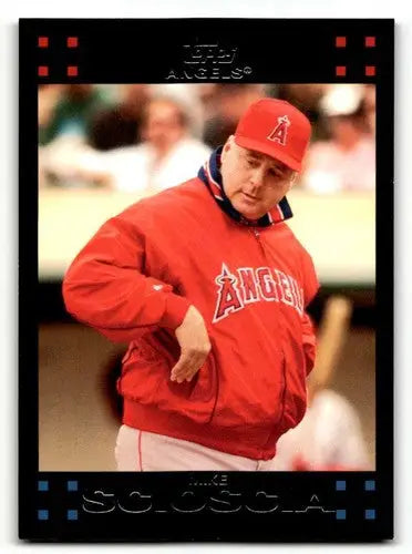 Mike Scioscia Los Angeles Angels baseball card from 2007 Topps series