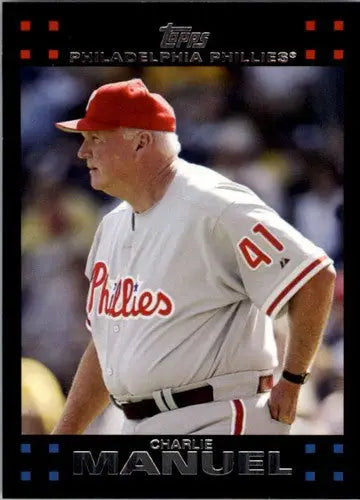 Charlie Manuel baseball card with original gloss from 2007 Topps Manuel MG NMNT set