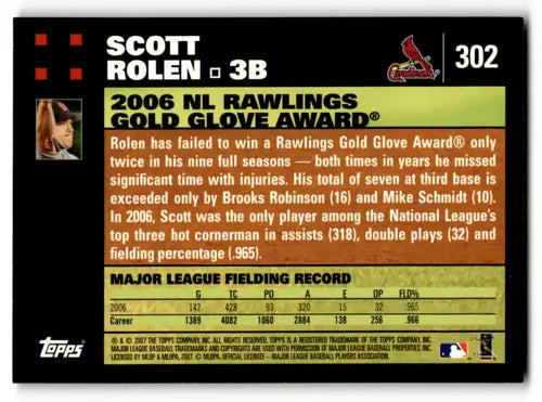 2007 Topps #302 Scott Rolen NM Near Mint Cardinals GG ID:63534 - Baseball Card Single