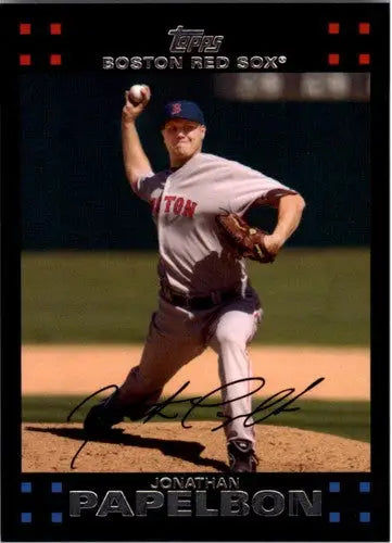 Original gloss 2007 Topps Jonathan Papelbon NM-MT baseball card Red Sox ID 12442