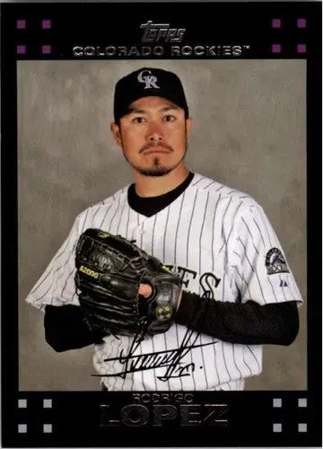 Original gloss Rodrigo Lopez NMNT baseball card from 2007 Topps #348 Rockies