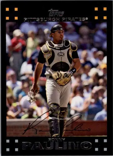 Original gloss Ronny Paulino NMNT baseball card from 2007 Topps Pirates collection