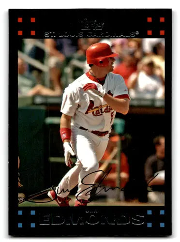 Original gloss Jim Edmonds baseball card featuring mint Cardinals 2007 Topps #39