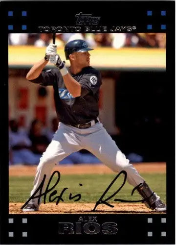 2007 Topps Alex Rios baseball card showcasing original gloss sports cards featuring Blue Jays