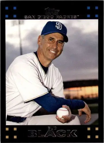 Original gloss Bud Black baseball card from 2007 Topps #619 Black MG NMMT Padres