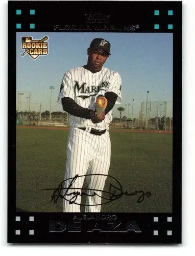 Alejandro De Aza rookie Marlins baseball card with original gloss from 2007 Topps