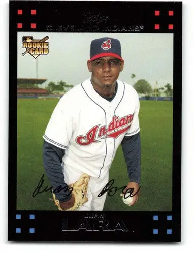 Original gloss Juan Lara rookie Indians baseball card from 2007 Topps #635