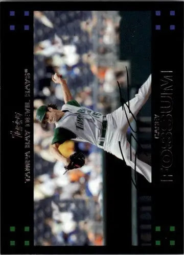 Baseball card of Casey Fossum Devil Rays with original gloss from 2007 Topps