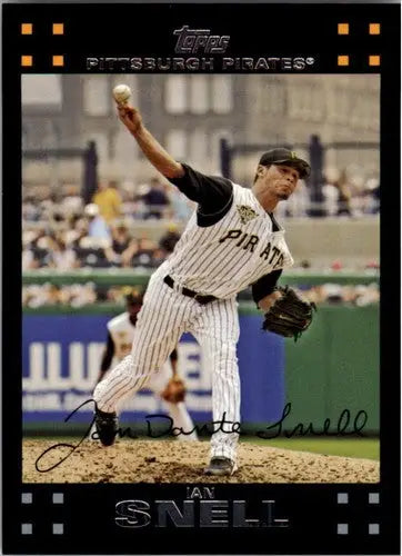 Original gloss baseball card featuring Ian Snell from 2007 Topps Pirates sports cards