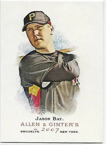 2007 Topps Allen and Ginter Jason Bay baseball card with original gloss Pirates NM-MT