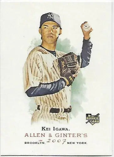 Original gloss of Kei Igawa baseball card from 2007 Topps Allen and Ginter