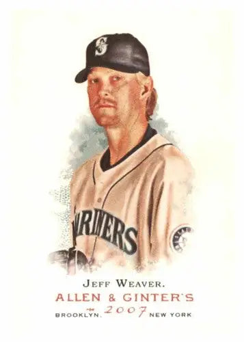 Original gloss Jeff Weaver baseball card from 2007 Topps Allen and Ginter Mariners