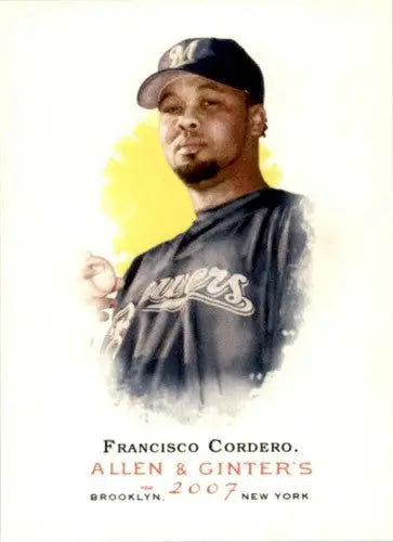 Original gloss of Francisco Cordero baseball card from 2007 Topps Allen and Ginter