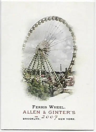 Vintage Ferris wheel advertisement on 2007 Topps Allen and Ginter with original gloss