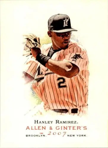 Original gloss of 2007 Topps Allen and Ginter Hanley Ramirez baseball card