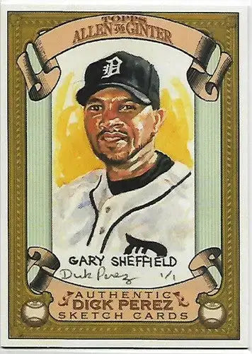 2007 Topps Allen and Ginter Dick Perez Sketches #10 Gary Sheffield NM-MT Tigers - Baseball Card Single
