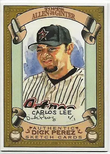 2007 Topps Allen and Ginter Dick Perez Sketches #12 Carlos Lee NM-MT Astros - Baseball Card Single