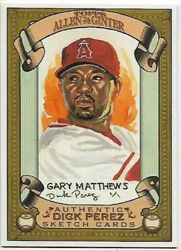 2007 Topps Allen and Ginter Dick Perez Sketches #14 Gary Matthews NM-MT Angels - Baseball Card Single
