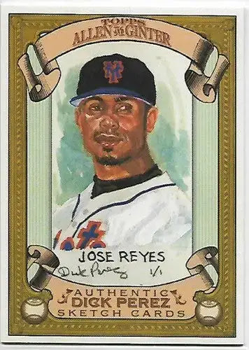 2007 Topps Allen and Ginter Dick Perez Sketches #18 Jose Reyes NM-MT Mets - Baseball Card Single