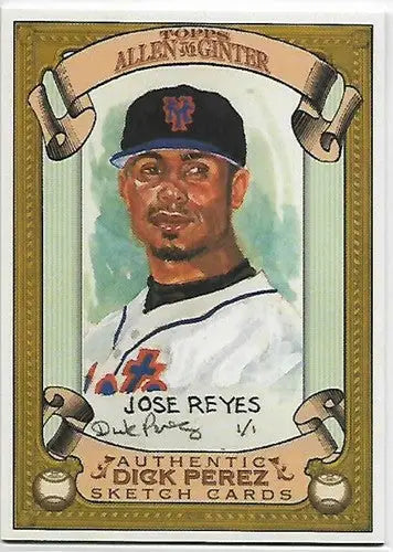2007 Topps Allen and Ginter Dick Perez Sketches #18 Jose Reyes NM-MT Mets - Baseball Card Single