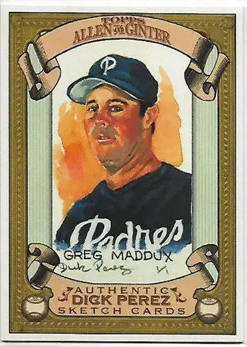2007 Topps Allen and Ginter Dick Perez Sketches #23 Greg Maddux NM-MT Padres - Baseball Card Single