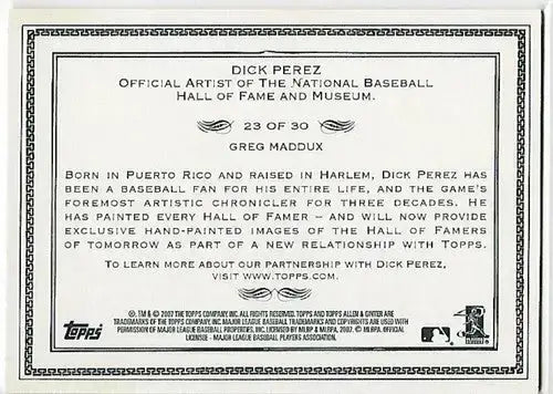 2007 Topps Allen and Ginter Dick Perez Sketches #23 Greg Maddux NM-MT Padres - Baseball Card Single