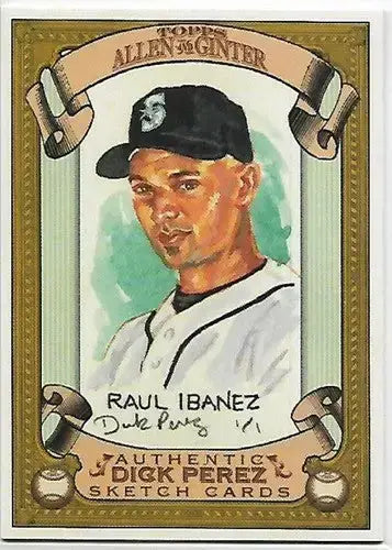 2007 Topps Allen and Ginter Dick Perez Sketches #24 Raul Ibanez NM-MT Mariners - Baseball Card Single