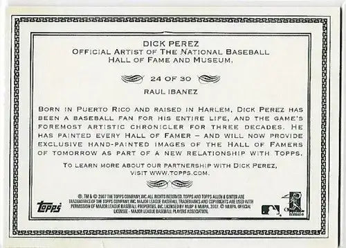2007 Topps Allen and Ginter Dick Perez Sketches #24 Raul Ibanez NM-MT Mariners - Baseball Card Single