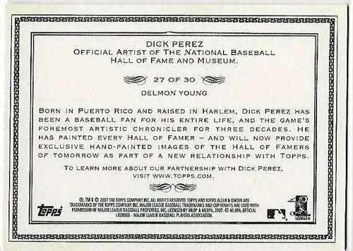 2007 Topps Allen and Ginter Dick Perez Sketches #27 Delmon Young NM-MT Devil Ray - Baseball Card Single