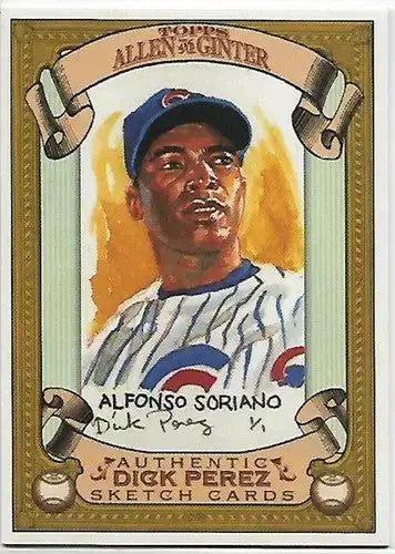 2007 Topps Allen and Ginter Dick Perez Sketches #5 Alfonso Soriano NM-MT Cubs - Baseball Card Single