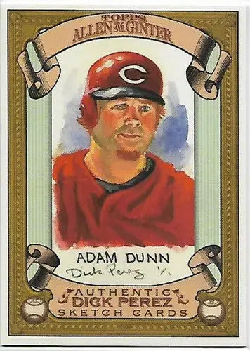 2007 Topps Allen and Ginter Dick Perez Sketches #7 Adam Dunn NM-MT Reds - Baseball Card Single