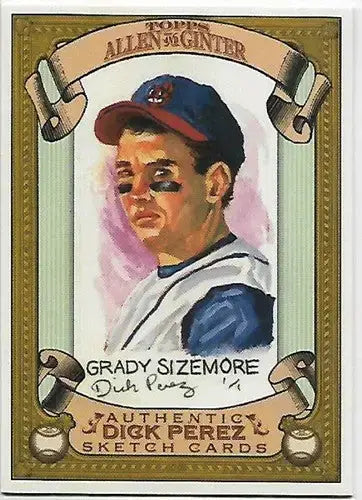 2007 Topps Allen and Ginter Dick Perez Sketches #8 Grady Sizemore NM-MT Indians - Baseball Card Single
