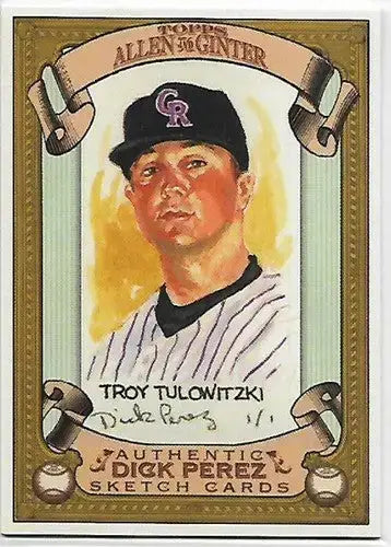 2007 Topps Allen and Ginter Dick Perez Sketches #9 Troy Tulowitzki NM-MT Rockies - Baseball Card Single