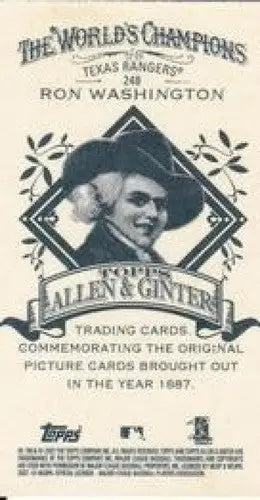 Baseball trading card of Ron Washington from 2007 Topps Allen Ginter Mini series