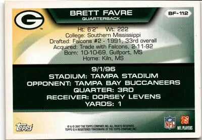 2007 Topps #BF-112 Brett Favre Brett Favre Collection - Football Card Single