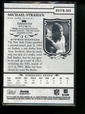 2007 Topps Bowman Sterling Michael Strahan #BSVR-MS Jersey Patch Football - Sports Memorabilia