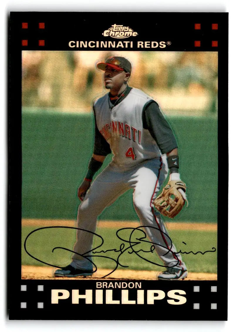 2007 Topps Chrome #167 Brandon Phillips Refractors - Baseball Card Single