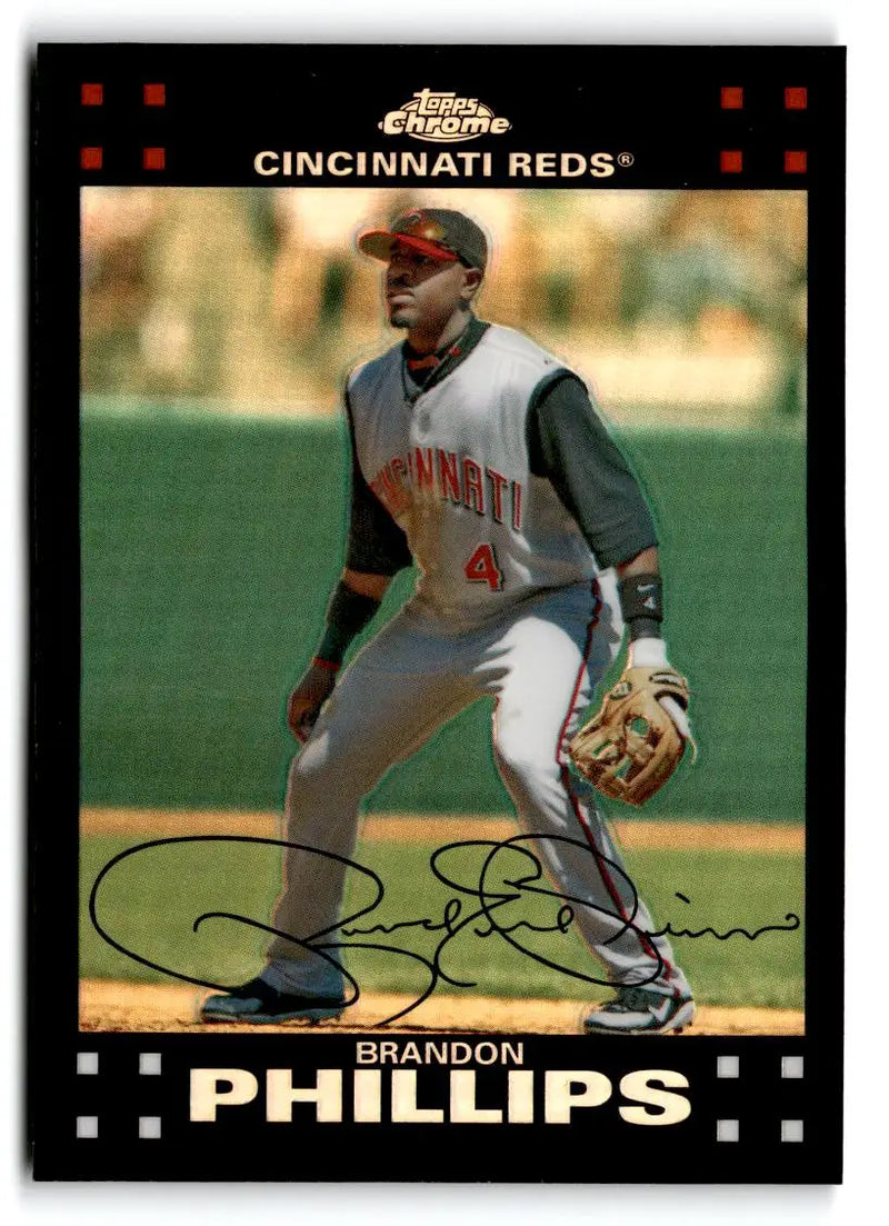 2007 Topps Chrome #167 Brandon Phillips Refractors - Baseball Card Single