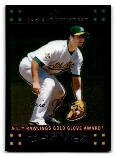 Original gloss 2007 Topps Chrome Eric Chavez baseball card Athletics ID 71755