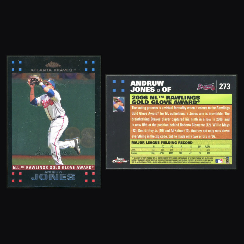 2007 Topps Chrome #273 Andruw Jones Gold Glove Braves HOF