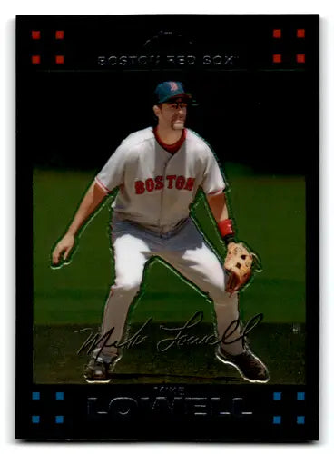 Original gloss 2007 Topps Chrome Mike Lowell baseball card NM Near Mint Red Sox