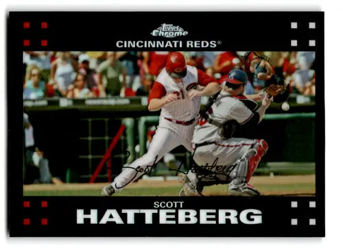 Scott Hatteberg baseball card from 2007 Topps Chrome Refractors with original gloss