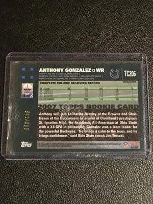 2007 Topps Chrome #TC206 Anthony Gonzalez White Refractors #/869 - Football Card Single
