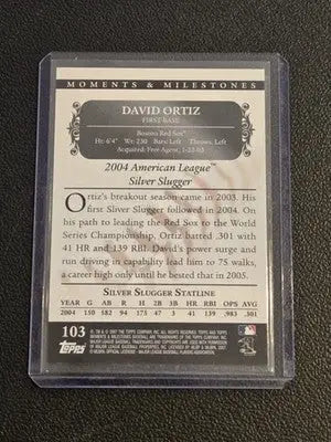 2007 Topps Moments & Milestones #103-47 David Ortiz Black #/29 - Baseball Card Single
