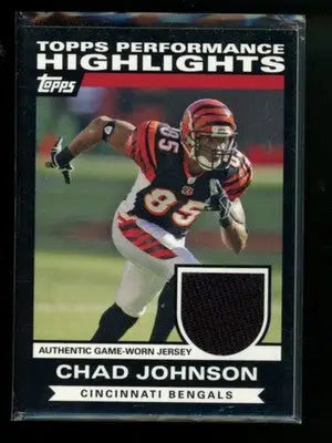 2007 Topps Performance Highlights Chad Johnson #THR-CJ Game-Worn Jersey Football - Sports Memorabilia