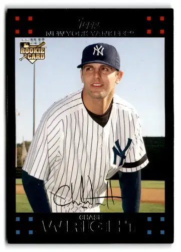 Original gloss baseball trading card featuring Chase Wright from Topps Update Yankees