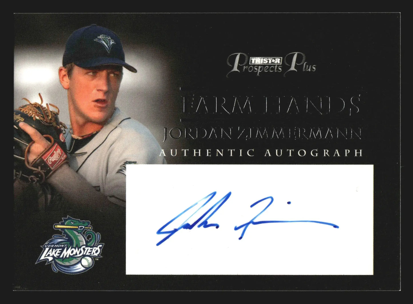 2007 TriStar Prospects Plus Jordan Zimmermann #FH-JZ Farm Hands Auto - Baseball Card Single